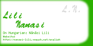 lili nanasi business card