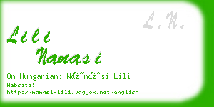 lili nanasi business card